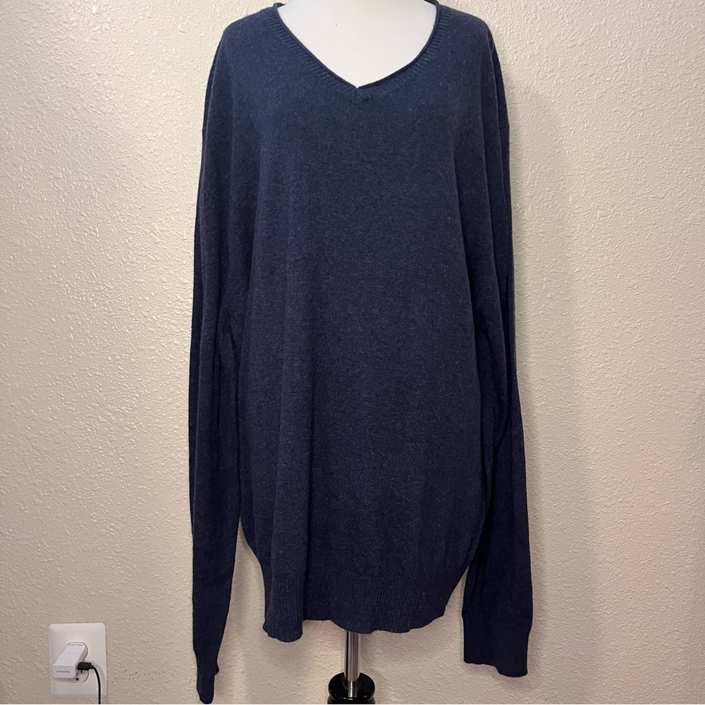 Five Four Men’s Long Sleeve V-neck Sweater Plus Size Color Houston, Navy